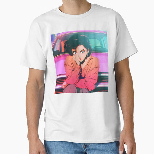 80s Anime Retro Girl Car Japanese Aesthetic Classic Style by glasseskyodai