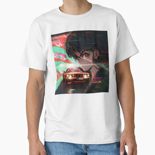 80s Anime Retro Girl Car Japanese Aesthetic by glasseskyodai