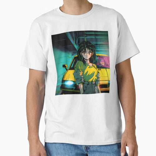 80s Anime Retro Girl Car Japanese Aesthetic The Classic by glasseskyodai