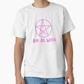 Pink and Dark Purple Bad Ass Witch Pentagram Design by CreepyNerdTees