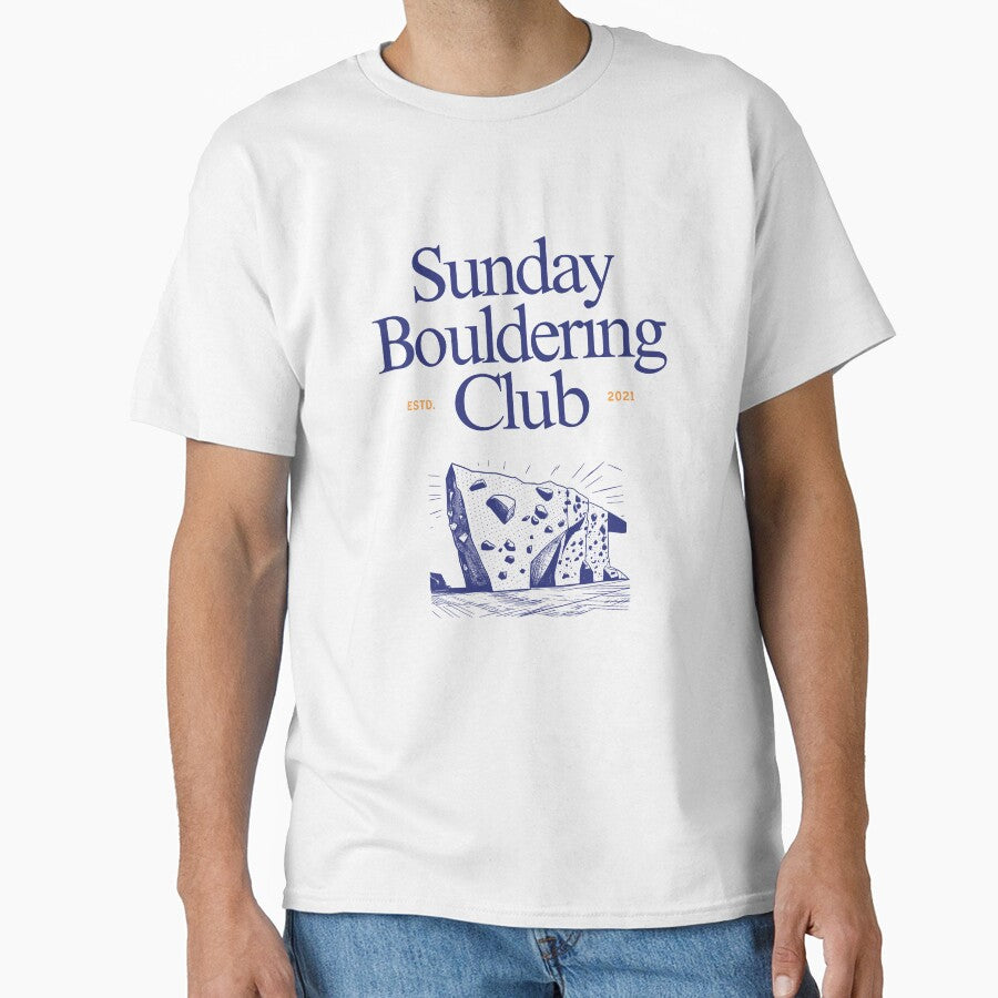 Sunday Bouldering Club gym - Funny T-Shirt for Boulderers by AntiGravityClub