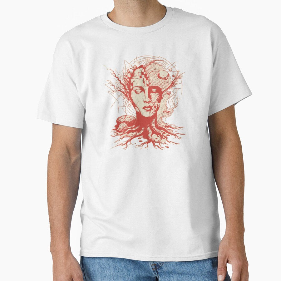 Surreal Face – Abstract Mind Roots – Line Art Drawing by RDproject