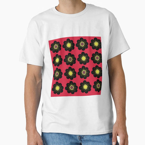60s 70s Hippy Flowers Scandinavian Black Blossoms by Manitarka