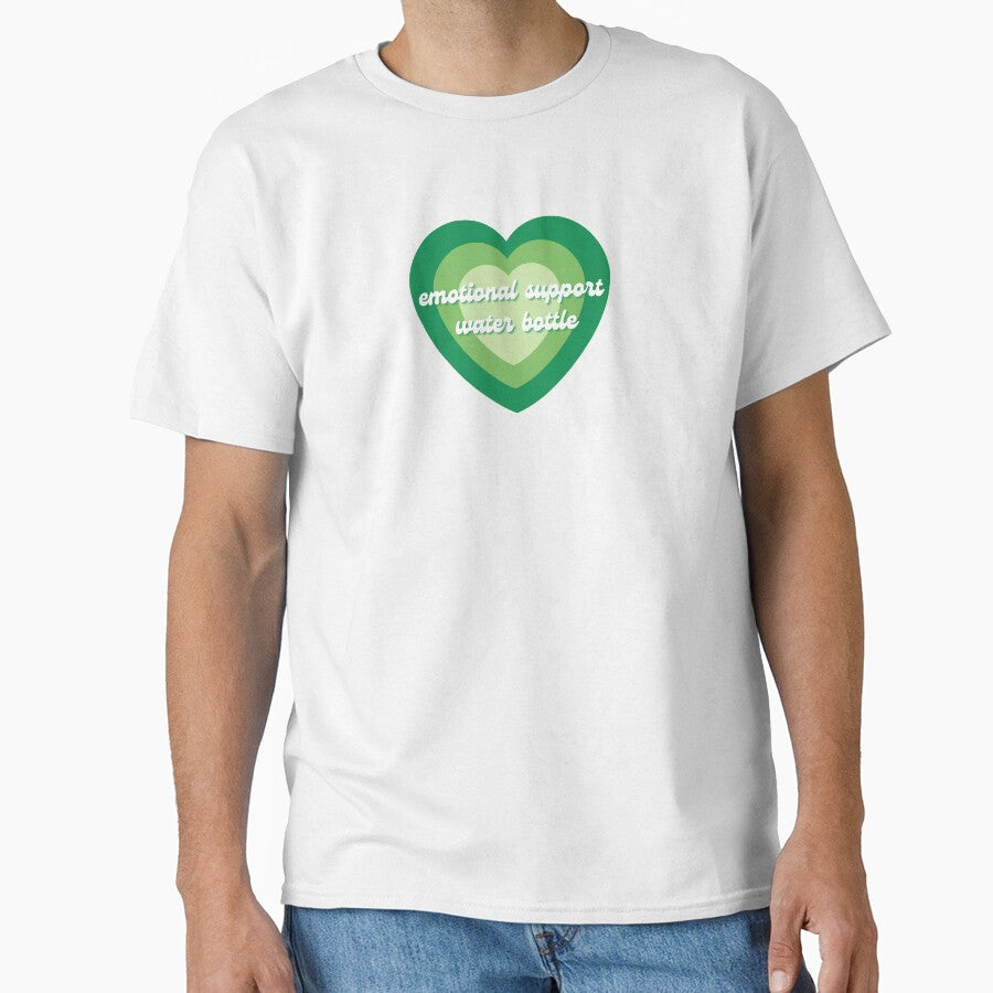 Emotional Support Water Bottle Green Heart by metromuse