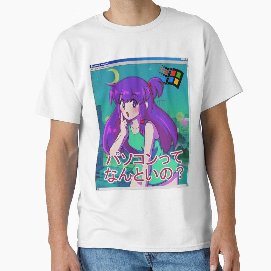 Vaporwave aesthetic retro anime girl shirt by kinseinohime