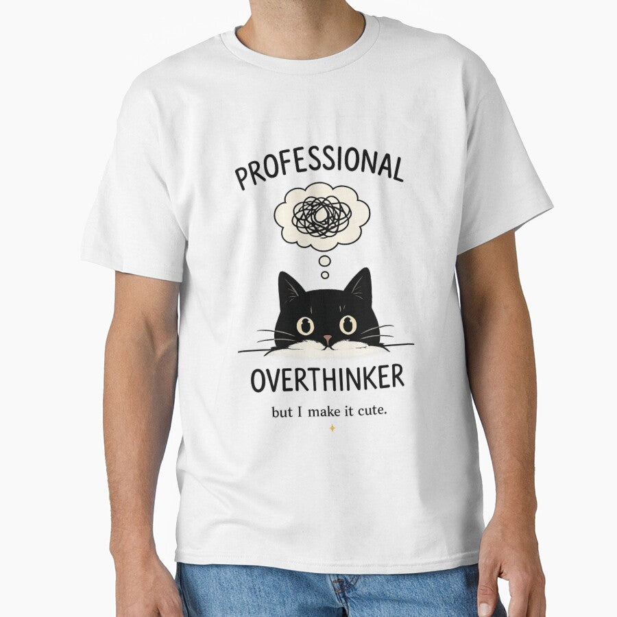 Professional Overthinker | Funny Cat Humor by Spark Cottage