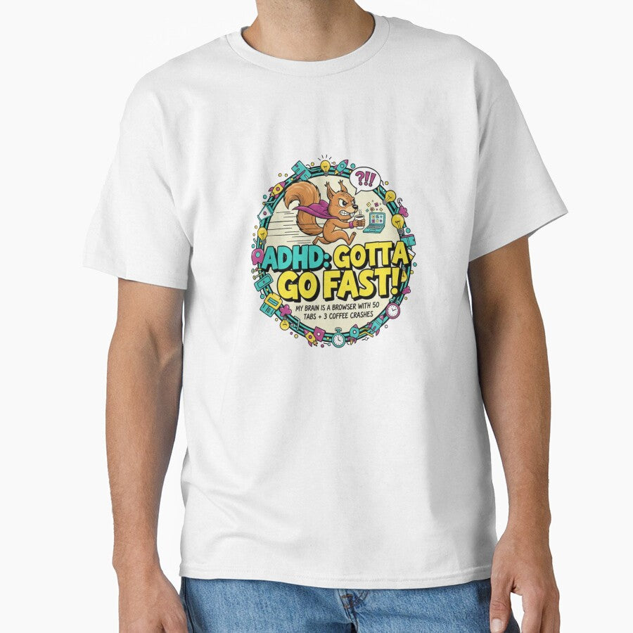 Funny ADHD Squirrel - Gotta Go Fast! by kryoarts