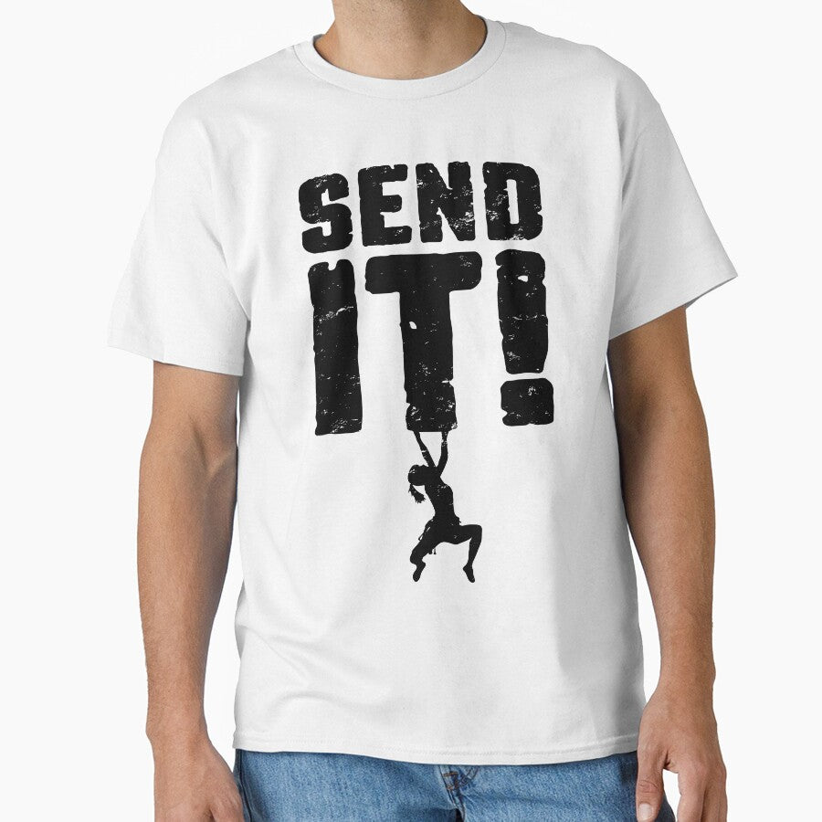 Send It Rock Climbing Bouldering Funny Climber Girl by GrandeDuc