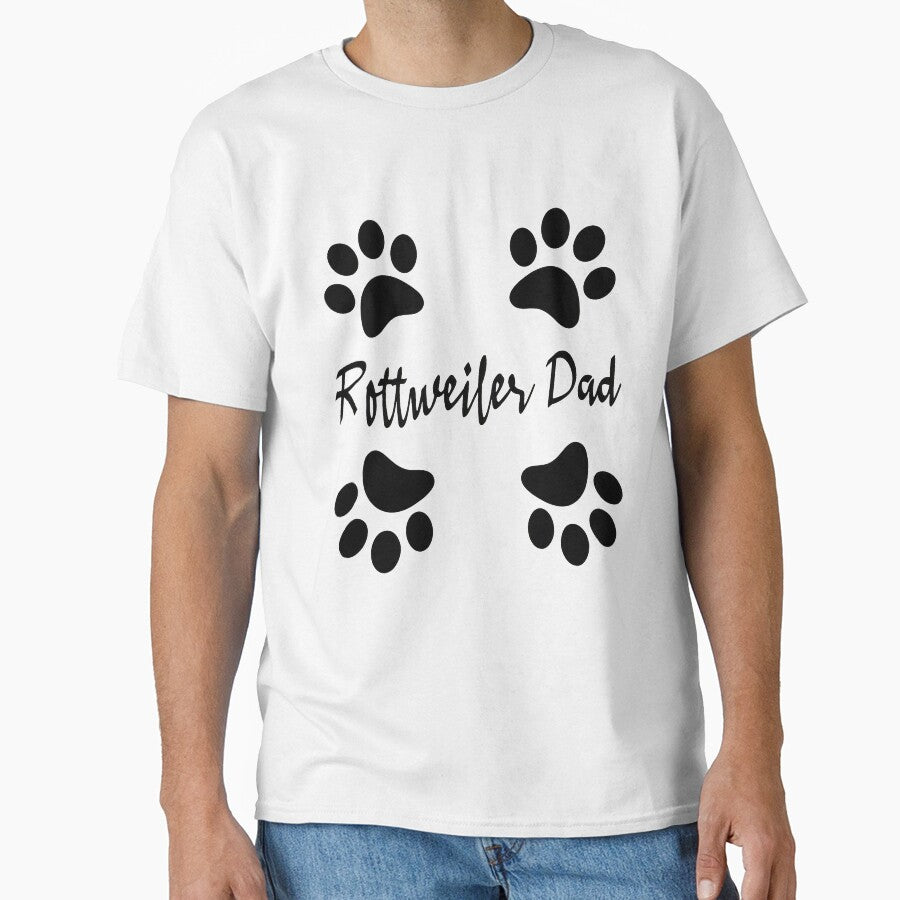 Rottweiler Dad Paw Prints Dog Lover Gift by SoyLamderma