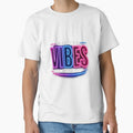 May The Vibes Be With You Neon Aesthetic Typography Design by astersgraphics