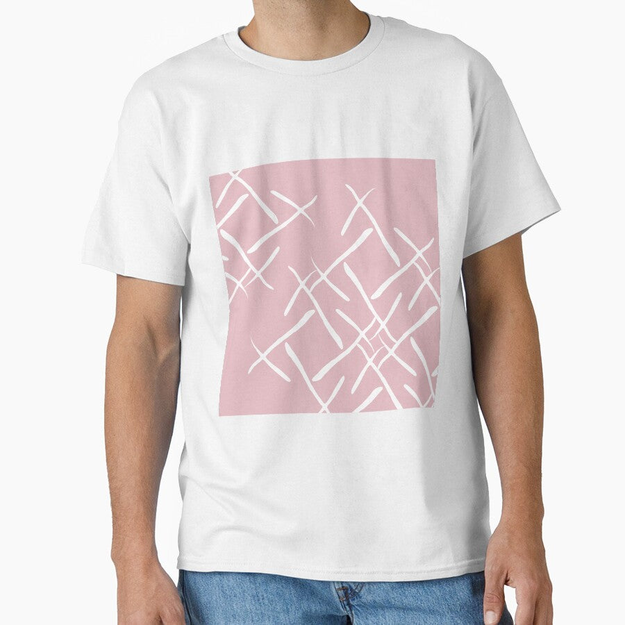 White cross marks on rose background by flamendes