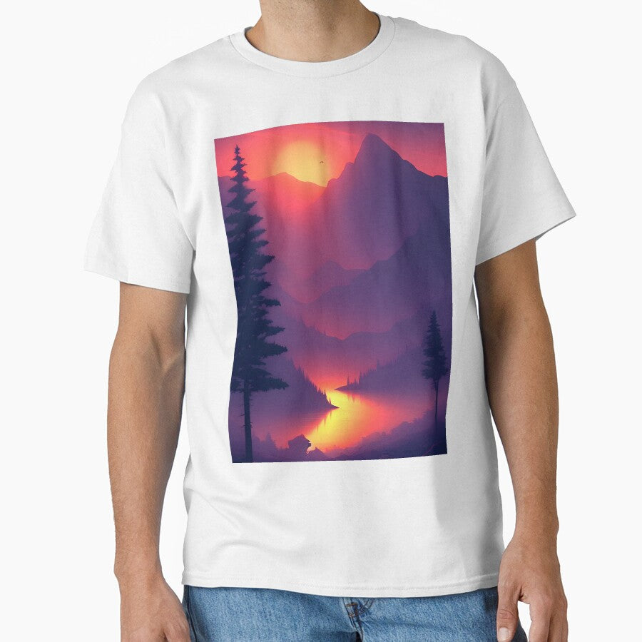 Find Your Perfect Minimalist Landscape Mountain Trees Print: From Art to Home Decor by supeart