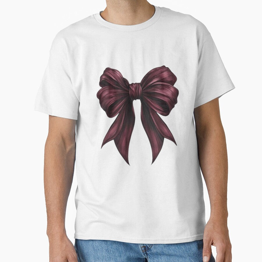 Burgundy Satin Bow – Coquette Aesthetic Design by FloraMyst