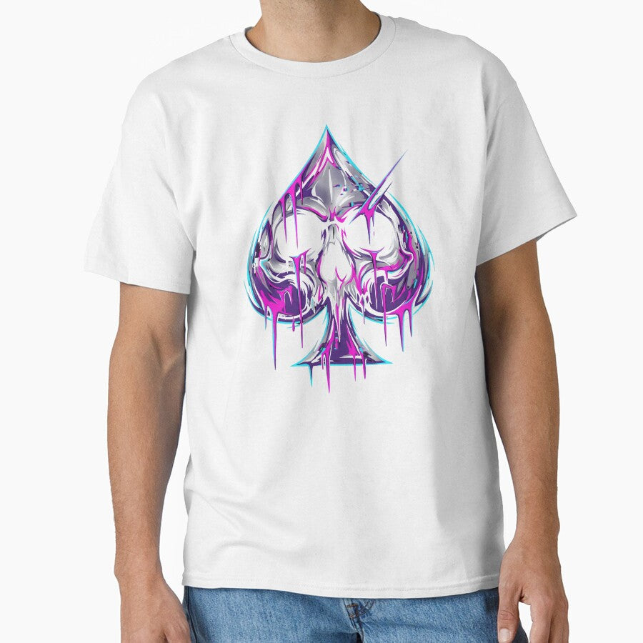 Ace of Spades Cyberpunk Neon Glitch Skull 2026 by MarCinu Art
