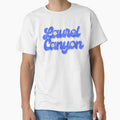 Groovy Blue Laurel Canyon Typography Design Daisy Floral Retro by the-pacific