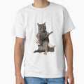 Cat Playing Banjo Guitar Short Sleeve by angelata