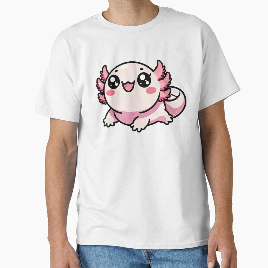 Cute Kawaii Axolotl with Big Sparkling Eyes by RetroPop23