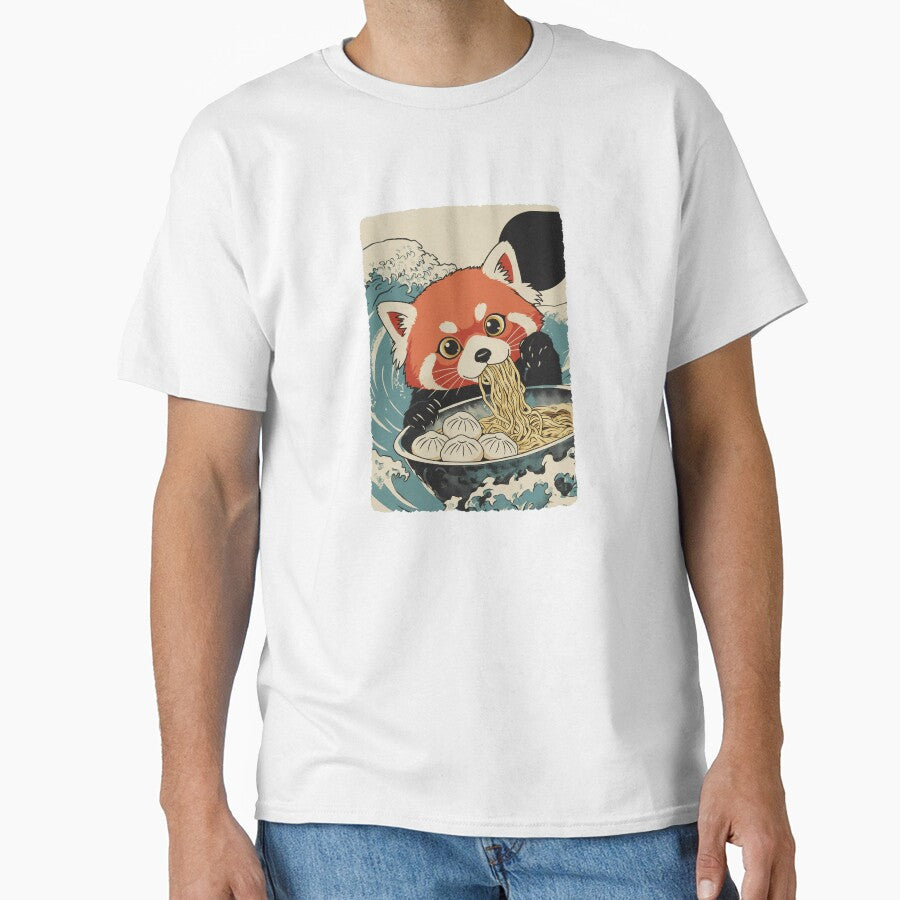 Red Panda Eating Ramen Cute Noodle Lover by JEFDodsonArt