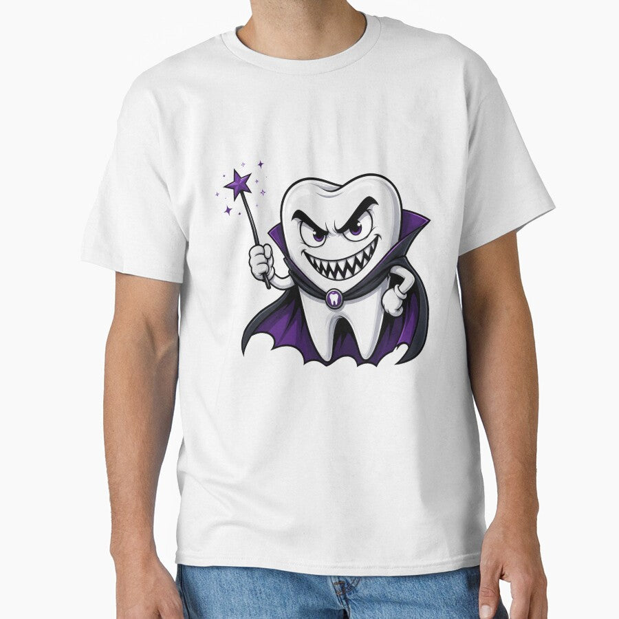 Evil Vampire Tooth Halloween Dentist Cartoon Cute Spooky Dental Design by 76Valeria