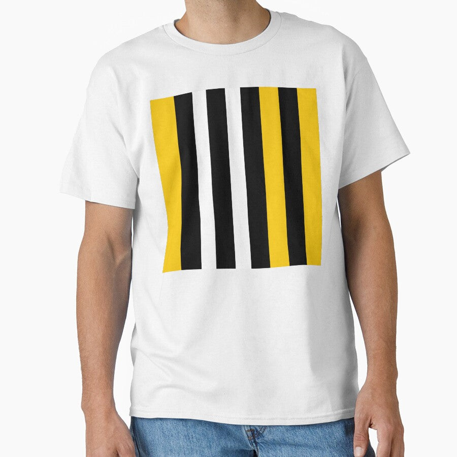 Vertical Line Pattern Yellow Black and White Colors by Cultradesign
