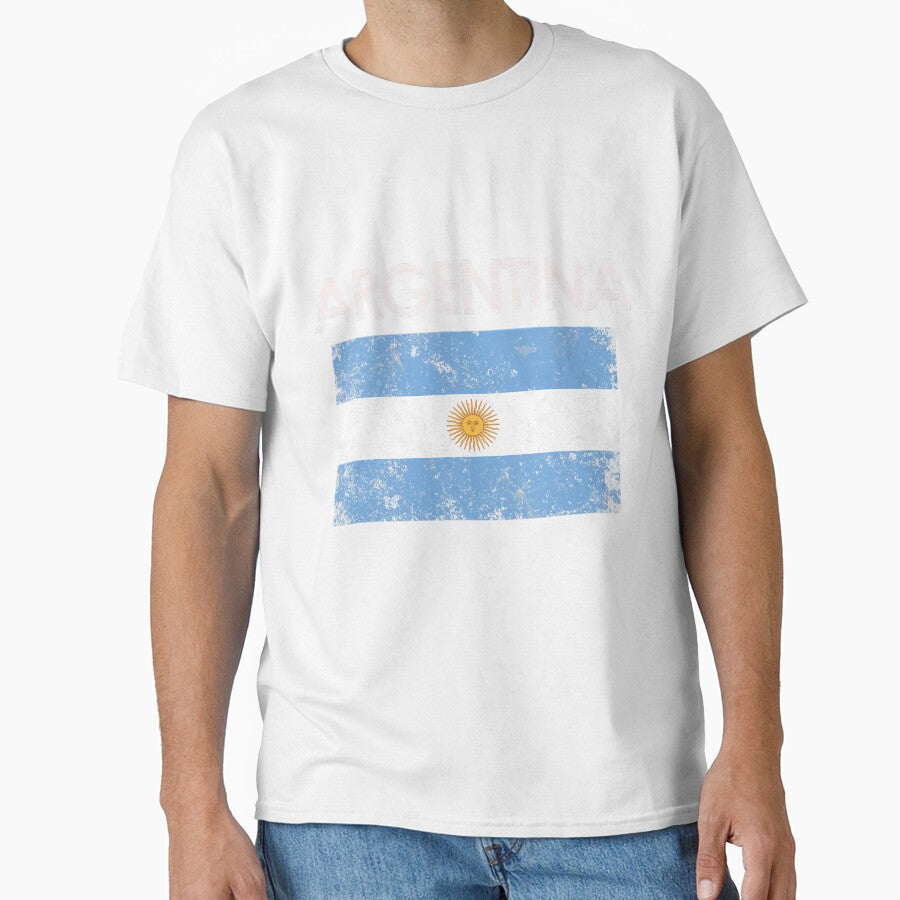 Vintage Argentina Argentinian Flag Pride 	 Short Sleeve by ghrisvclann