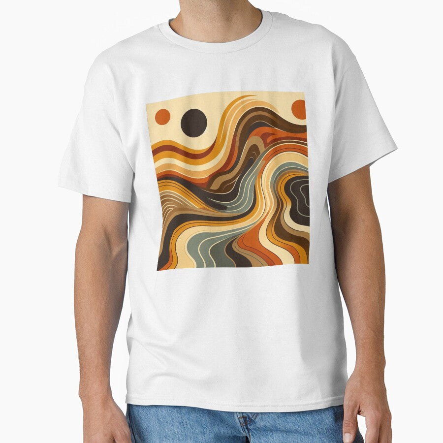 Retro Waves – Abstract Earth Tones Design by Dogandesighn