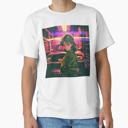 80s Anime Retro Girl Car Japanese Aesthetic Street Racing by glasseskyodai