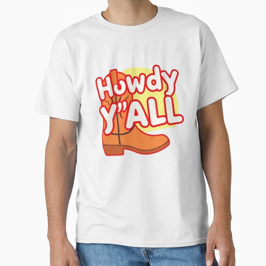 howdy y2k boot emoji classic tshirt by anandsiva2703