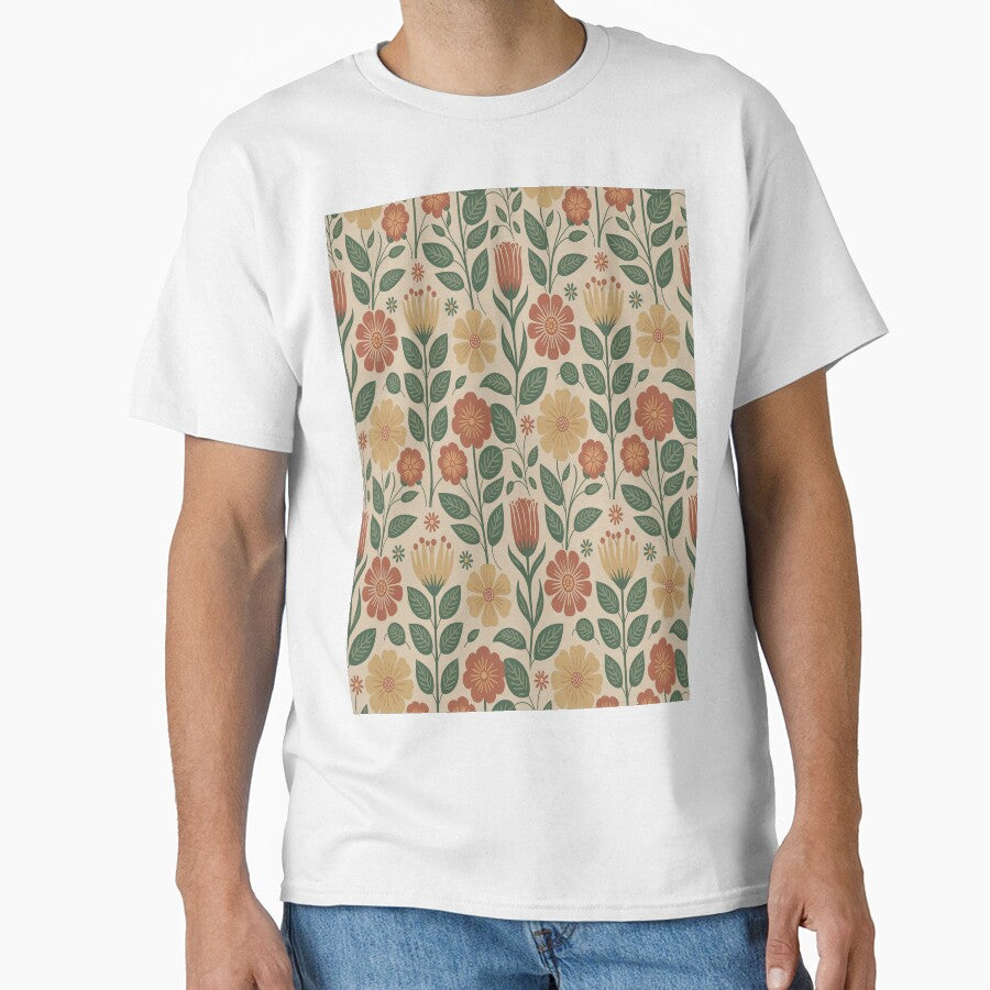 Retro Botanical Garden Pattern - Mid Century Modern William Morris Floral by Tamas Das