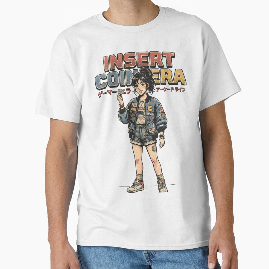 Insert Coin Era – Retro Vintage Arcade Gamer Girl Streetwear by Dhenin Studio