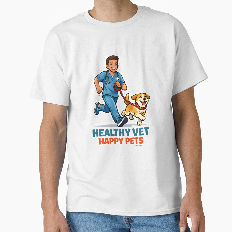 Healthy Vet Happy Pets Shirt | Veterinary Fitness Lifestyle Dog Jogging Design by Bettybee00