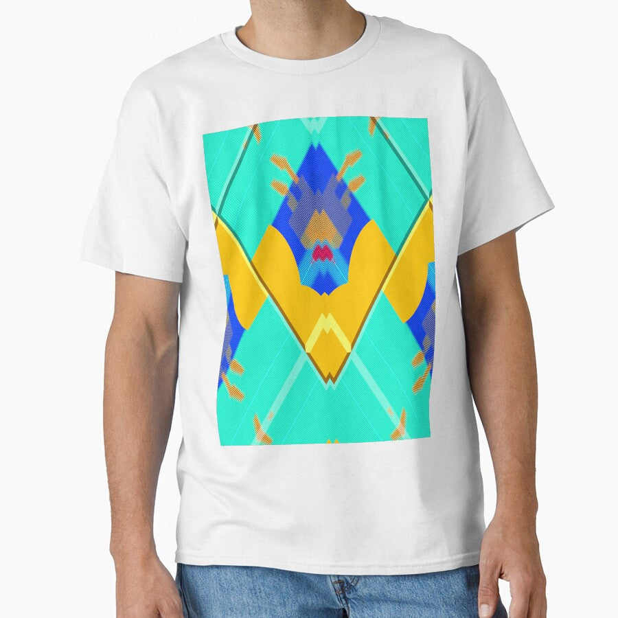 Vibrant music abstract geometric minimalist guitar exotic summer blue - sunny gift for guitarists musicians and minimalist music and guitar lover by Ralek