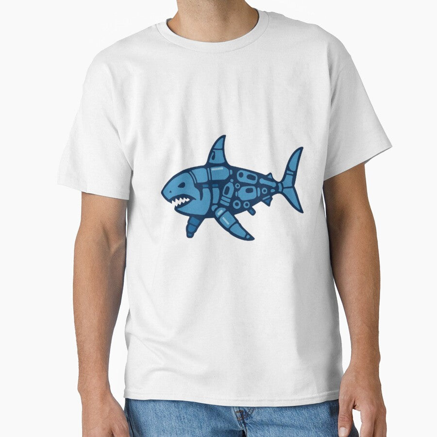 Plastic Pollution Shark – Ocean Conservation Graphic Illustration by Pop-clothes