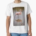 Pink Flamingo Reflection Wildlife Photography Galapagos Nature Print by WildFrameNature
