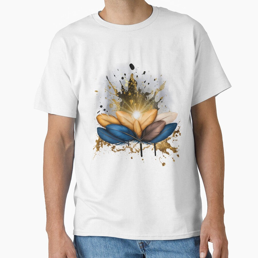 Golden Feather Boho Art | Luxury Abstract Design by ChenEngEng