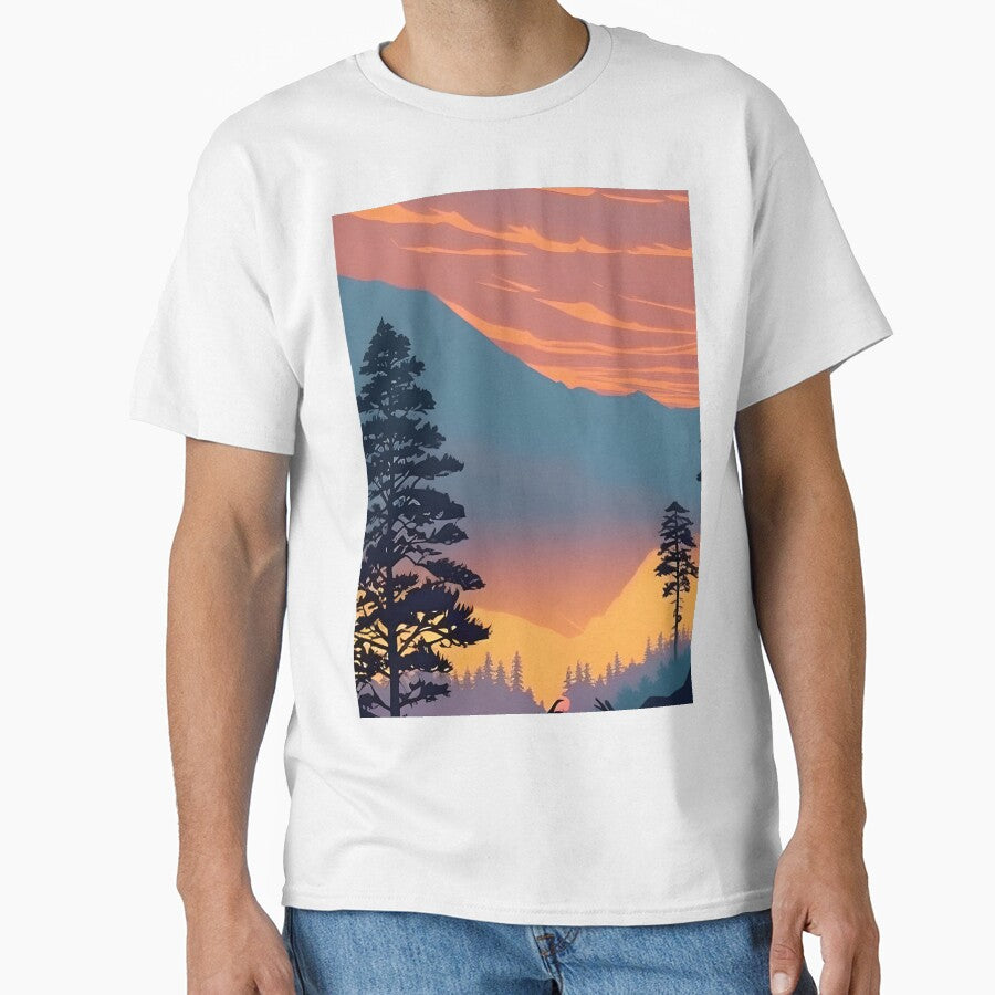 Add a Touch of Beauty and Tranquility to Your Life with Our Stunning Minimalist Tree and Mountain View Prints by supeart
