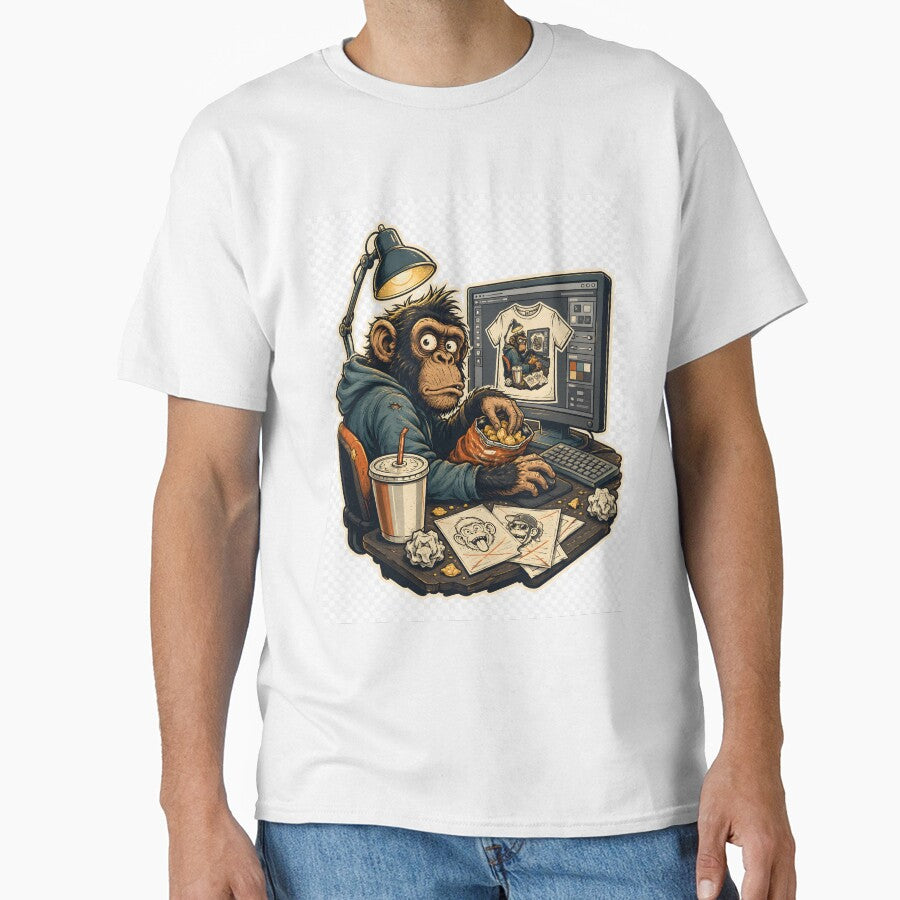 Late Night T-Shirt Designer Chimp by MustHaveVibes