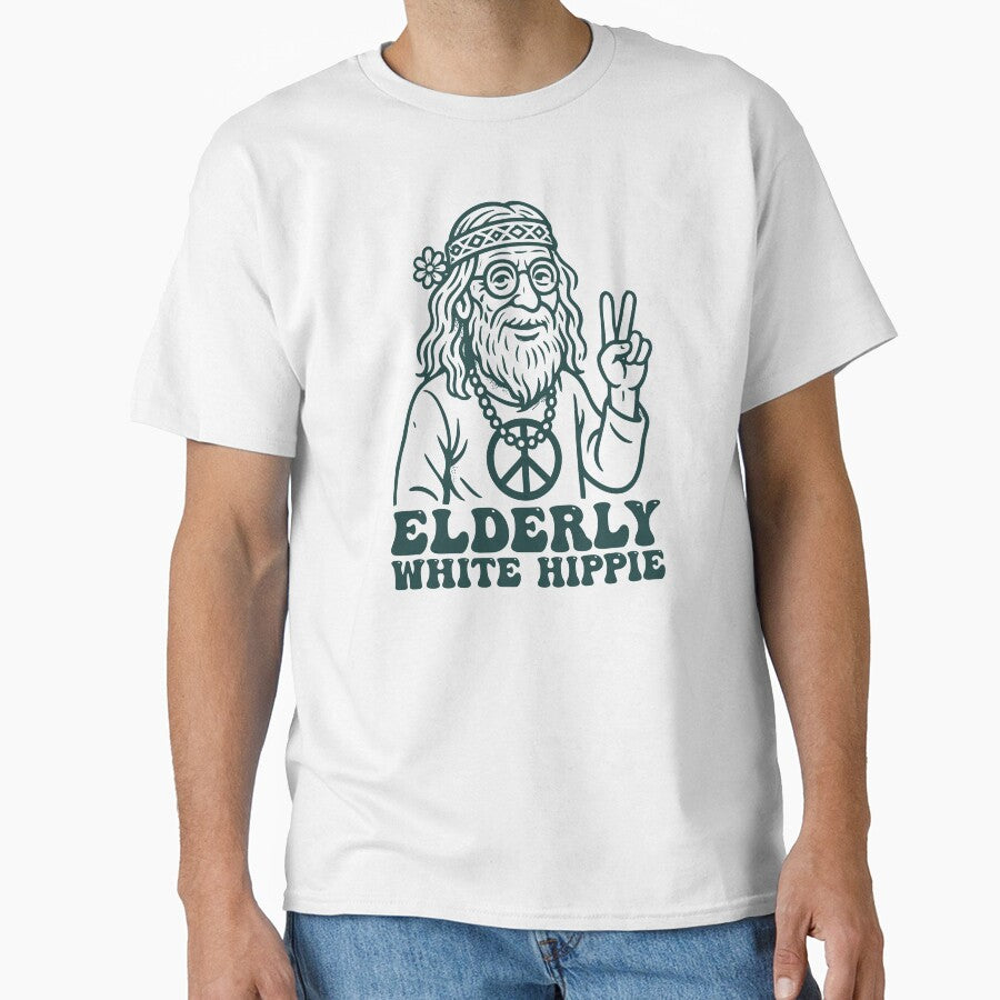 Elderly White Hippie Retro Vintage Funny by Maxwell05
