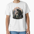 Bigfoot Boops Cat Under Full Moon by Rahamkshop