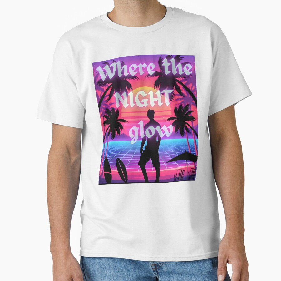 Where the Night Glow – Retro Sunset Vaporwave Beach Aesthetic by ArvionStudio