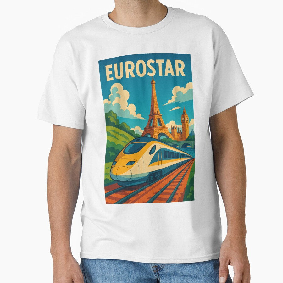 Eurostar Train with Eiffel Tower and Big Ben – Paris to London Journey by Aryabek