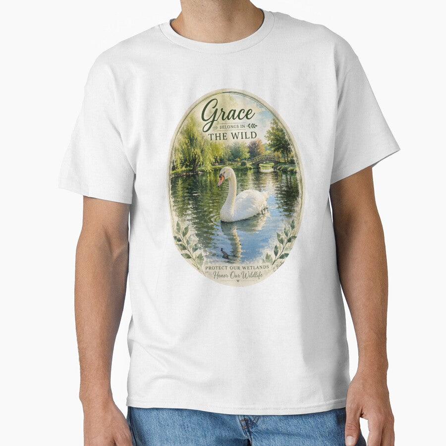 Grace Belongs in the Wild | Swan Wetland Art | Protect Our Wetlands by Whiskered Garden Studio