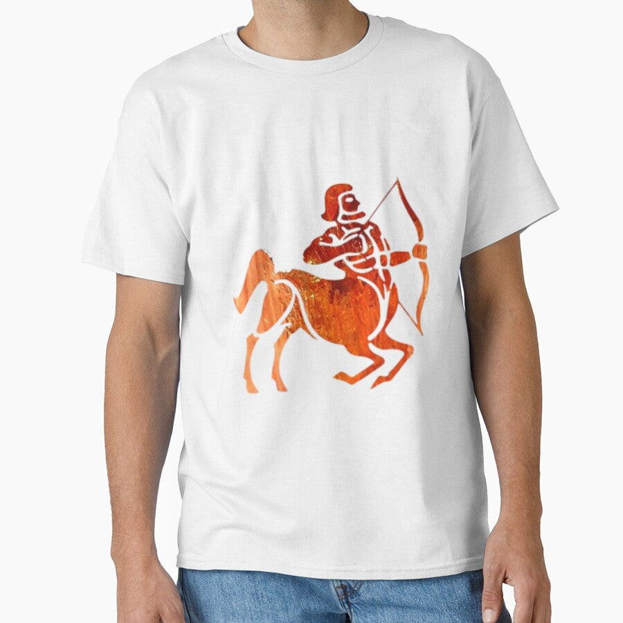 Sagittarius Zodiac Symbol Silhouette Design With November Birthstone Topaz Background by TacoRose