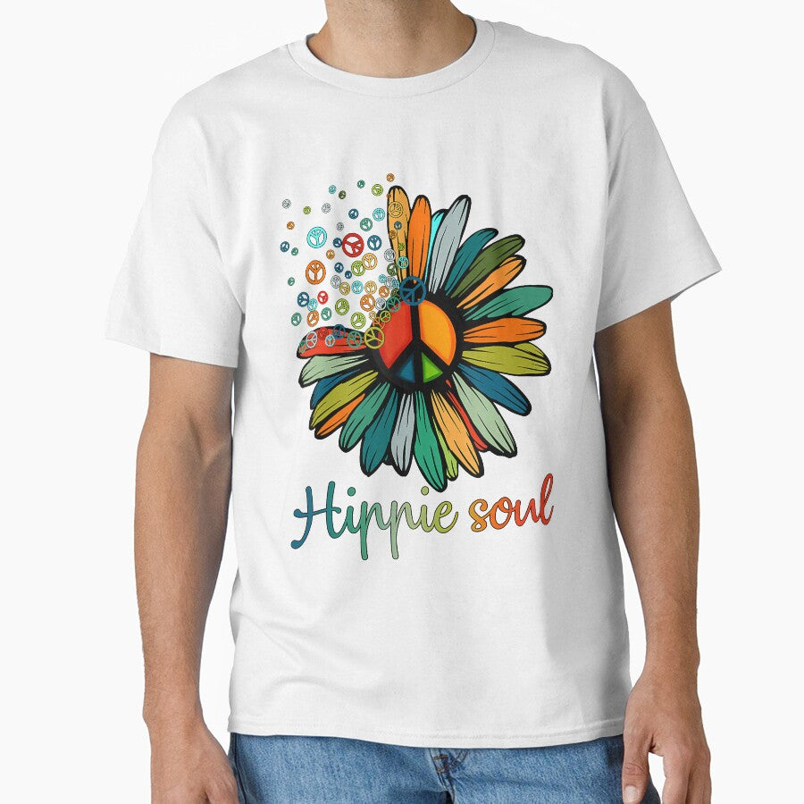 Daisy Peace Sign Hippie Soul Tshirt Flower Lovers Gifts by AntonetteSimo