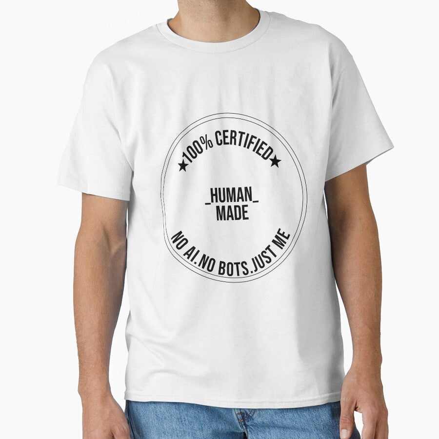 100% Human Made - Certified No AI Funny Artist Designer Anti AI Gift by navygandesign