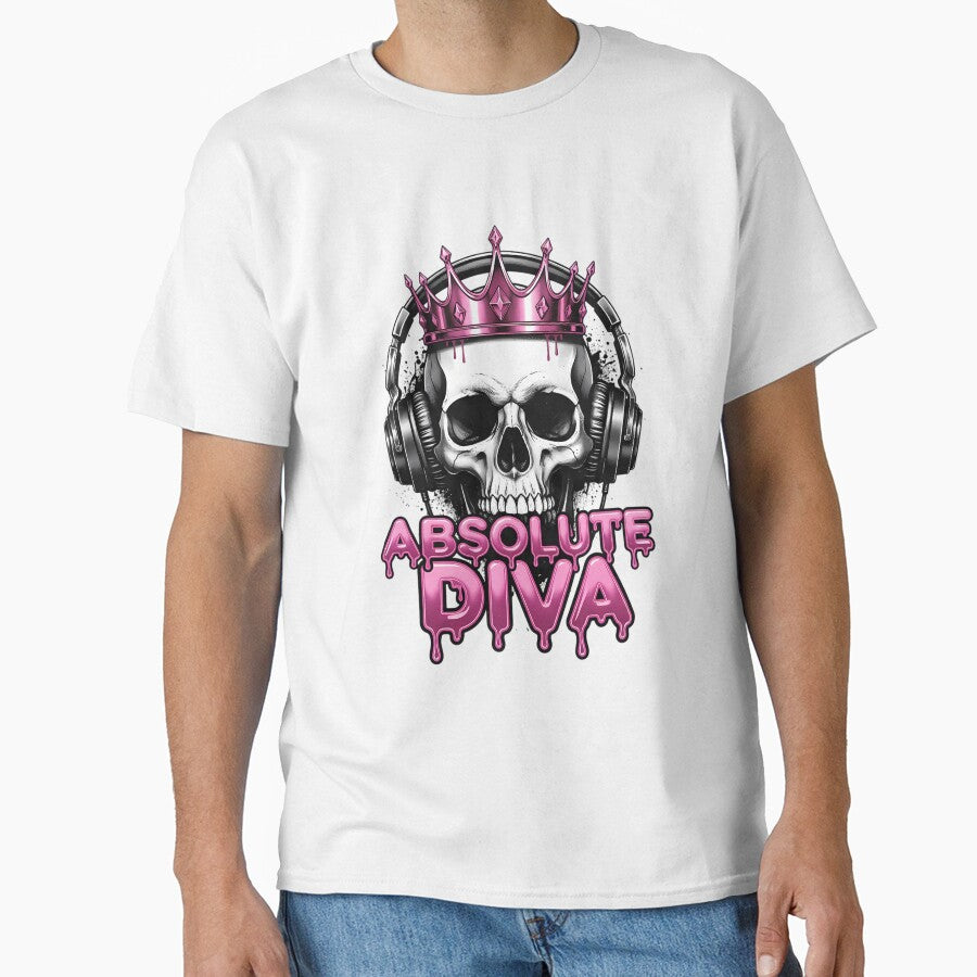 Edgy Grunge Skull Absolute Diva Y2K Tiara Graphic by DripCultureLab