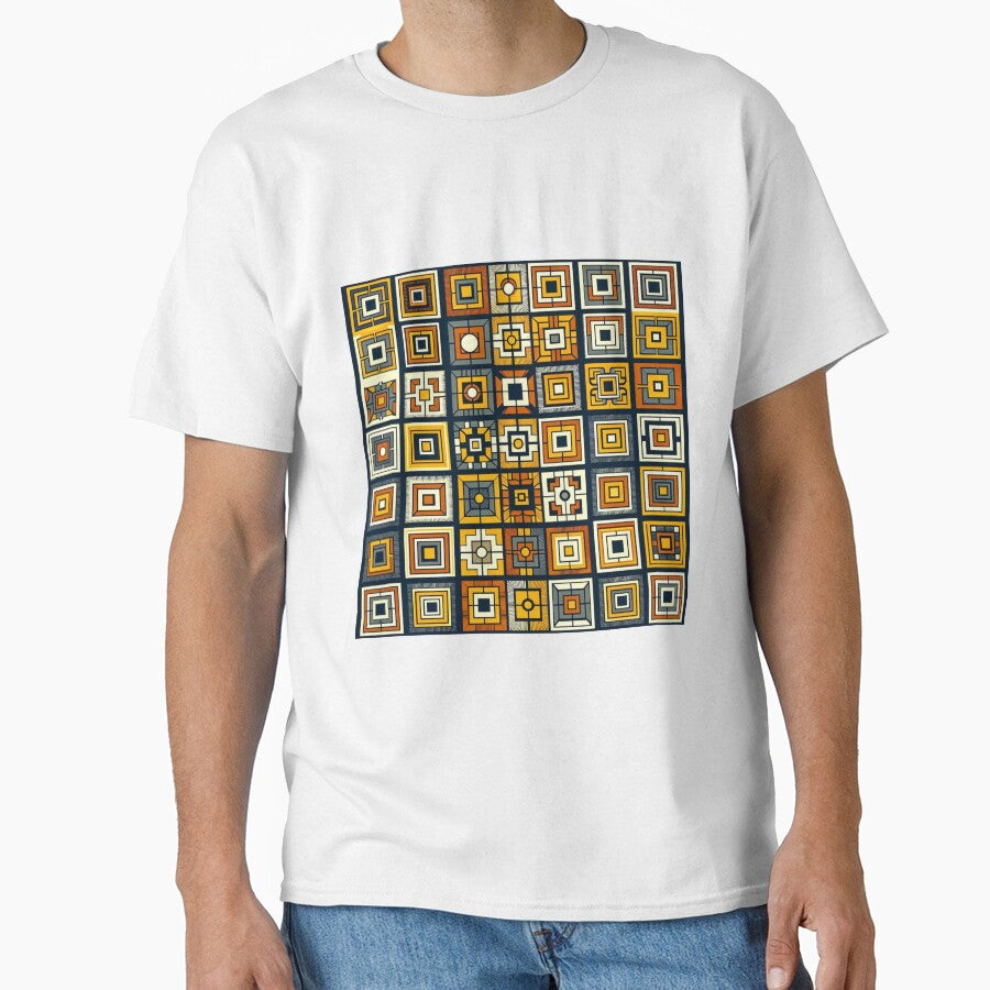 Orange and gray vintage square design by Blessinger77