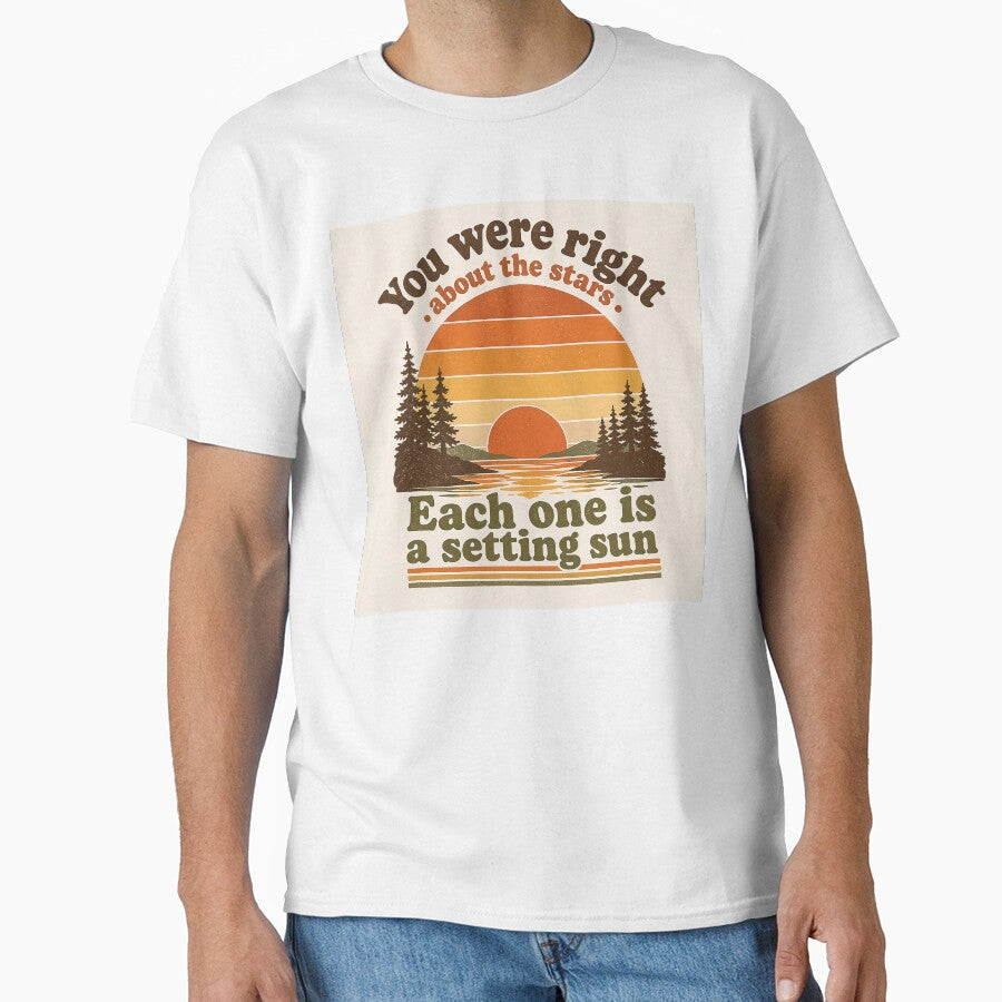 You Were Right About the Stars – Wilco, Jesus Etc., Retro 70s Sunset Stripes Vintage Camp Quote T-Shirt by DiamondSkyShirt
