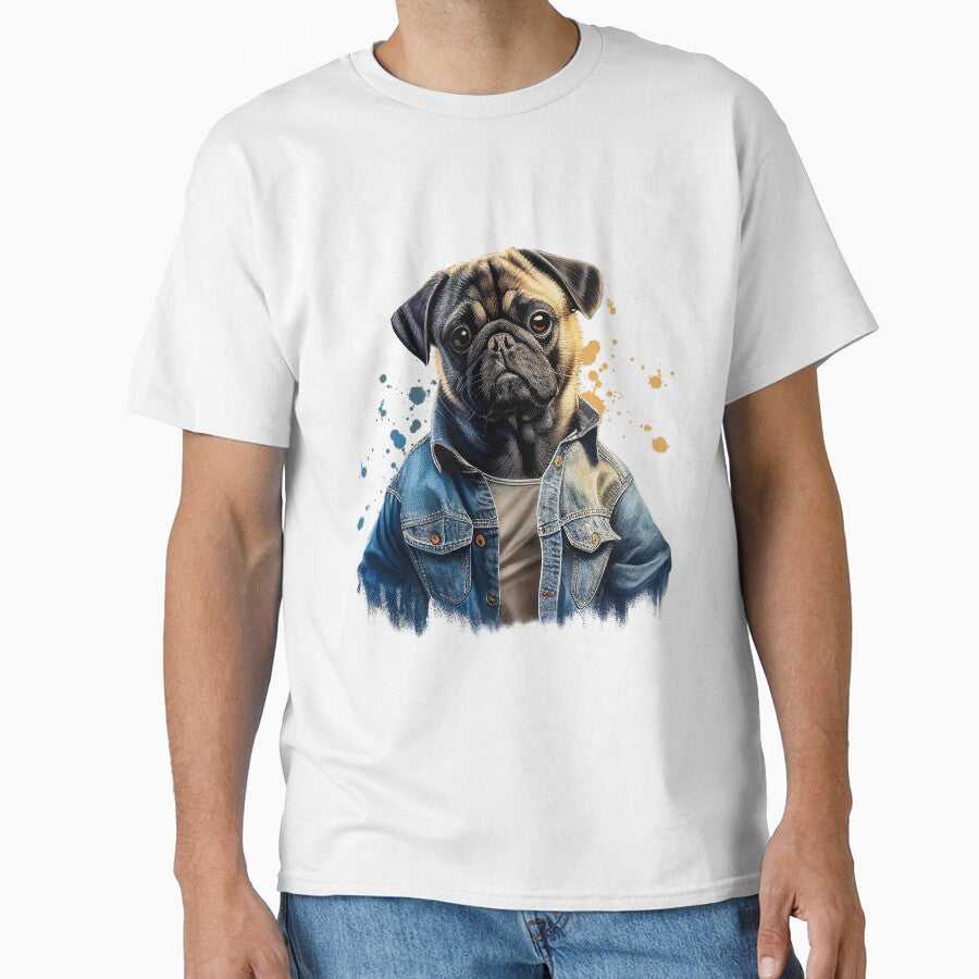 Watercolor Pug Dog Dog Clipart, Urban Art by RomanDigitalArt