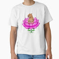 Protect Your Peace - Zen Capybara Lotus Pixel Art by artistastshirt